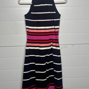 Vince Camuto Navy Knit Fit & Flare Dress – Striped, Size M